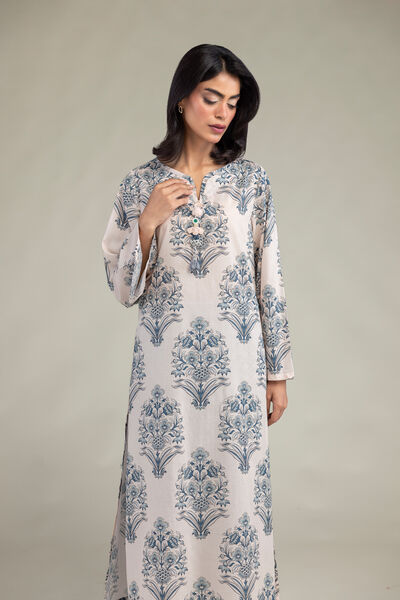 Embroidered | Cambric | Floral Printed Kurta | AED 150.00