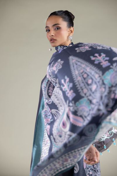 Embroidered | Polyester Silk | Geometric Tassel Dupatta | AED 50.00