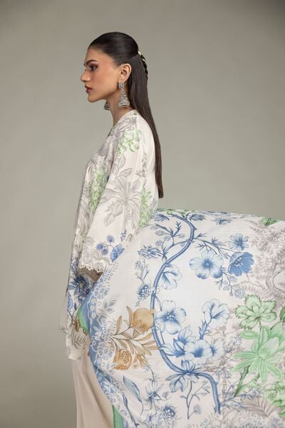 Embroidered | Polyester Silk | Floral Silk Dupatta  | AED 30.00