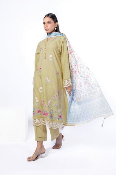Embroidered | Cotton Dobby | Tailored 3 Piece | AED 300.00