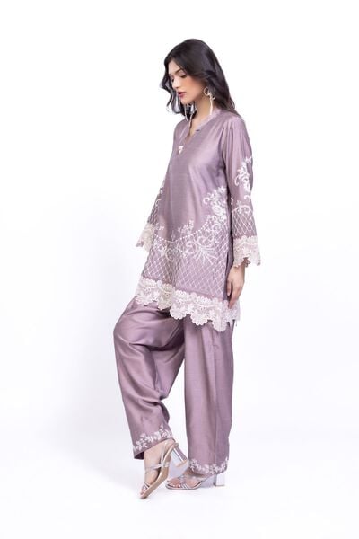 Embroidered | Raw Silk | Pants | AED 72.00