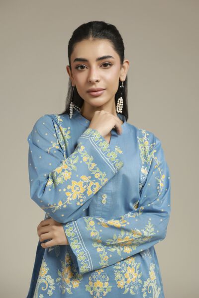 Printed | Cambric | Blue Tailored Set | AED 180.00