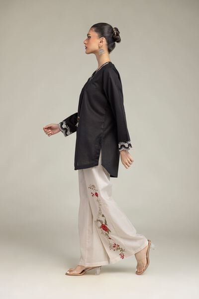 Embroidered | Cotton Dobby | Cotton Floral Pants | AED 80.00