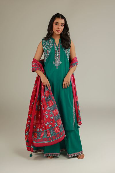 Embroidered | Cotton Net | Floral Tassel Dupatta | AED 100.00