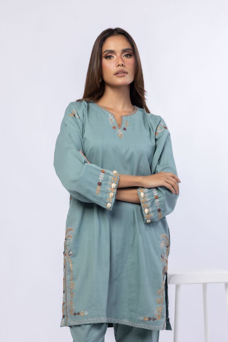 Embroidered | Crosshatch Poplin | Kurta | null