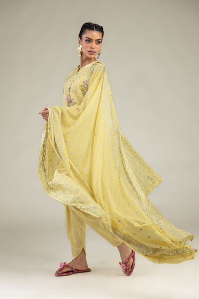 Printed | Lawn | Yellow Lawn Dupatta | AED 130.00