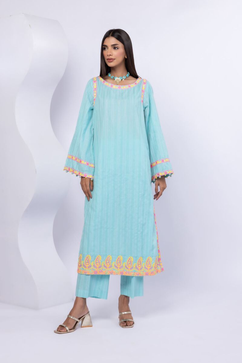 Embroidered | Lurex Stripes | Kurta | AED 180.00