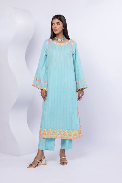 Embroidered | Lurex Stripes | Kurta | AED 180.00