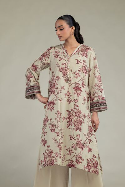 Printed | Cambric | Cambric Longline Kurta | AED 150.00