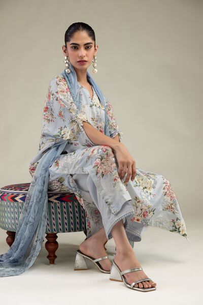 Embroidered | Chiffon | Floral Chiffon Dupatta | AED 130.00