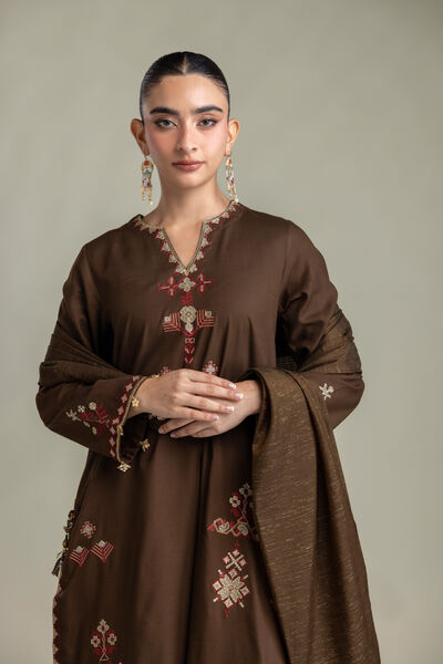 Embroidered | Raw Silk | Embroidered Silk Kurta | AED 230.00