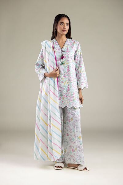 Embroidered | Textured Cotton | Pants | AED 80.00
