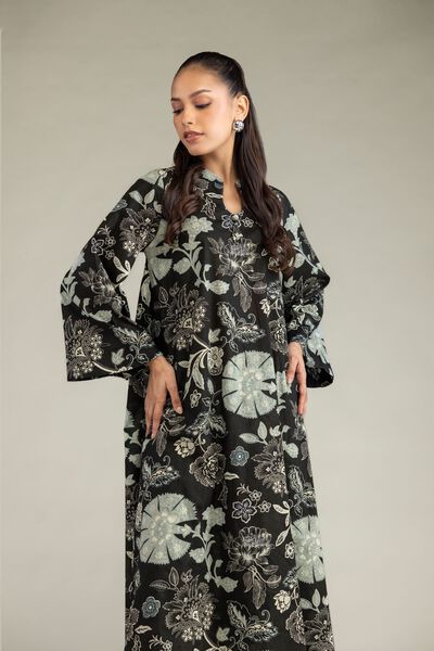 Printed | Cambric | Black Cambric Kurta | AED 130.00