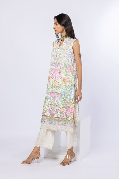 Embroidered | Crosshatch Raw Silk | Pants | AED 56.00