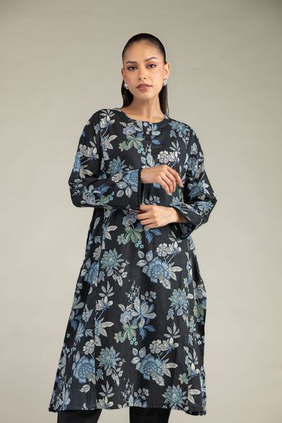 Printed | Cambric | Floral Longline Kurta | AED 130.00