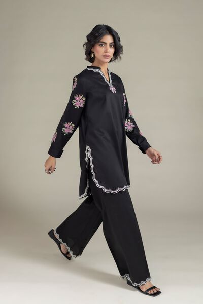 Embroidered | Textured Cotton | Pants | AED 120.00