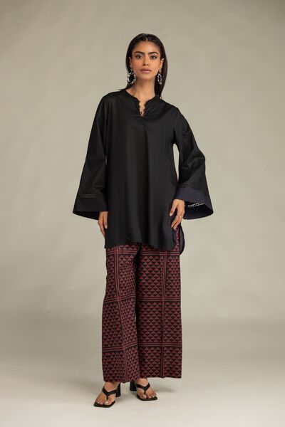 Printed | Cambric | Maroon Cambric Pants | AED 130.00