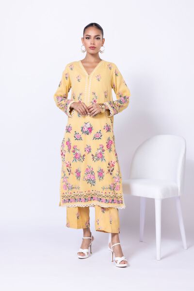Embroidered | Viscose Oak Silk | Pants | AED 36.00