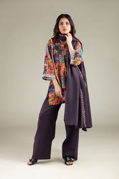 Embroidered | Textured Cotton | Solid Straight Shalwar | AED 100.00