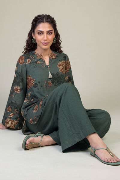 Printed | Light Khaddar | Floral Khaddar Kurta | AED 150.00