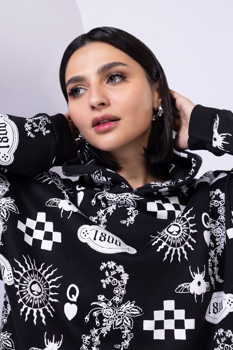 Printed | Cotton Polyester Fleece | Hoodie | AED 30.00
