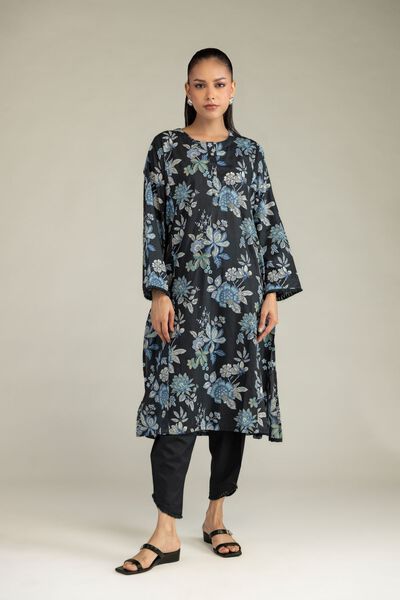 Printed | Cambric | Black Solid Shalwar | AED 100.00