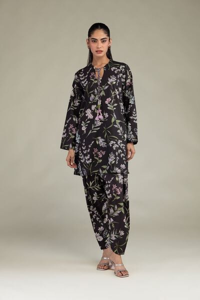 Printed | Cotton Viscose | Black Floral Shalwar  | AED 100.00