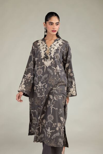 Embroidered | Cambric | Cambric Longline Kurta | AED 180.00