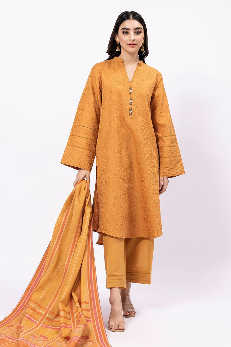 Dyed | Cotton Brosha Jacquard | Fabrics 3 Piece | null