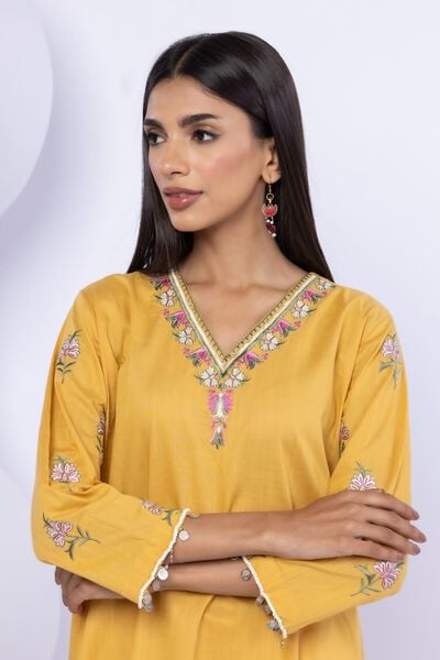 Embroidered | Crosshatch Poplin | Kurta | AED 160.00
