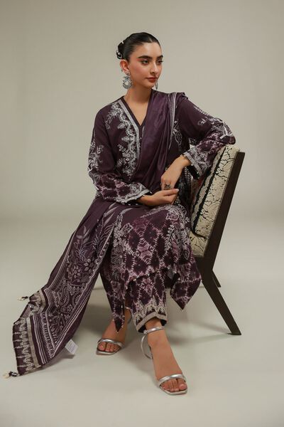 Embroidered | Raw Silk | Floral Longline Kurta | AED 60.00