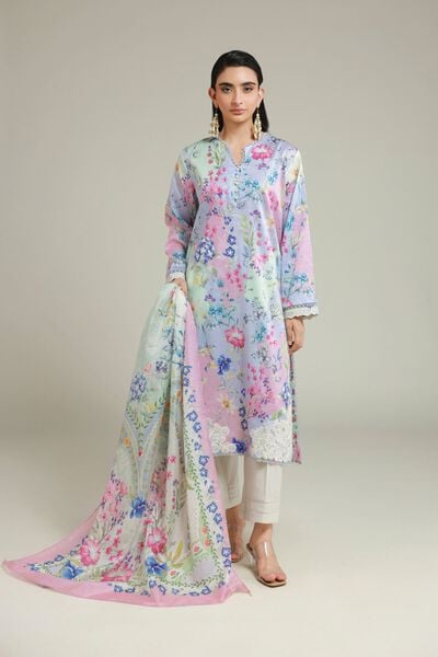 Printed | Satin | Fabrics 3 Piece | AED 200.00