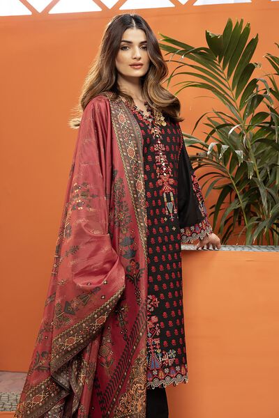 Dull Raw Silk | Embroidered | Tailored 3 Piece | AED 320.00