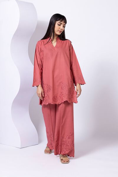 Embroidered | Crosshatch Poplin | Pants | AED 80.00