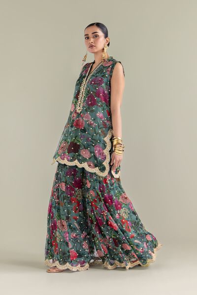 Embroidered | Chiffon | Floral Embroidered Co-ords | AED 159.00