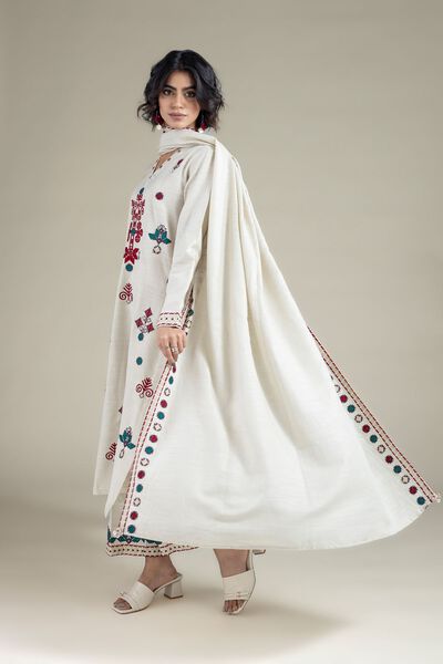 Embroidered | Textured Cotton | Dupatta | AED 80.00