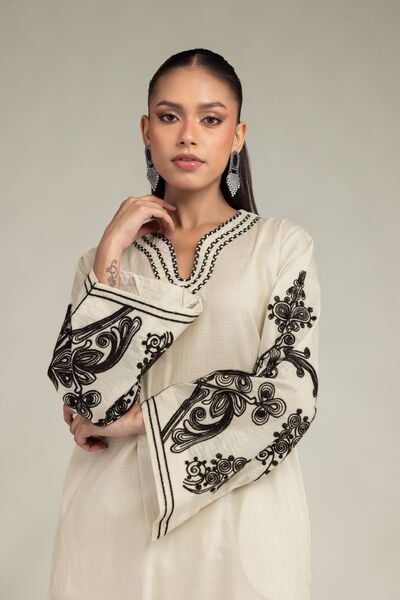 Embroidered | Cotton Dobby | Floral Cotton Kurta | AED 150.00