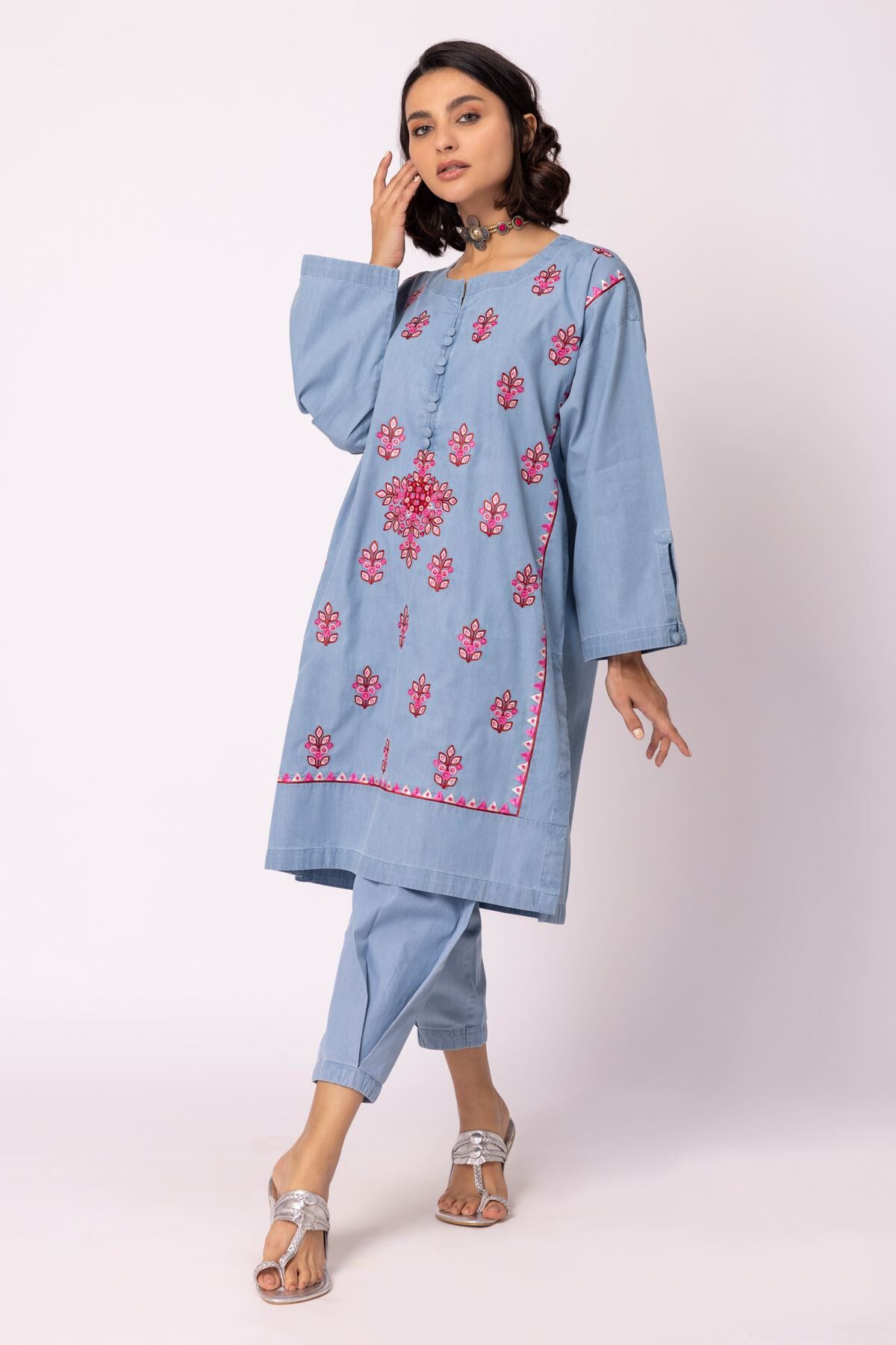 Khaadi denim kurti discount