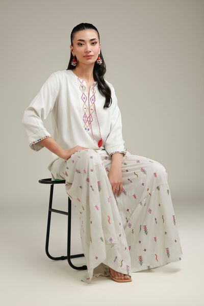 Embroidered | Viscose Crepe | Short Embroidered Tunic | AED 65.00