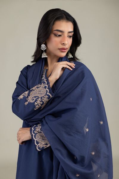 Embroidered | Lawn | Navy Lawn Dupatta | AED 150.00