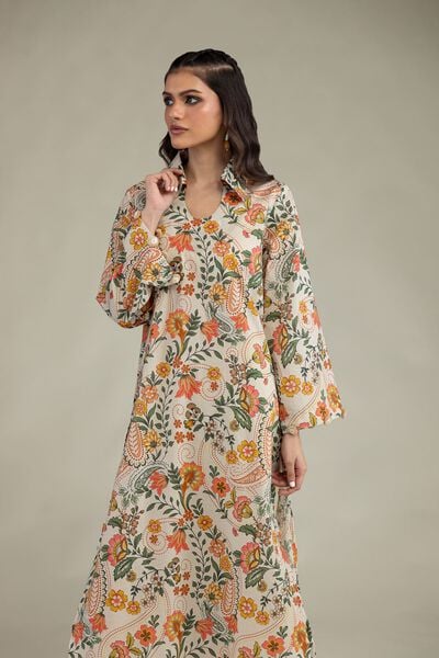Printed | Cambric | Floral Cambric Kurta | AED 100.00