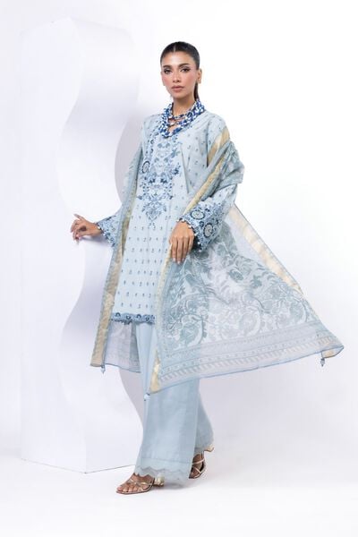 Embroidered | Dull Raw Silk | Fabrics 3 Piece | AED 340.00