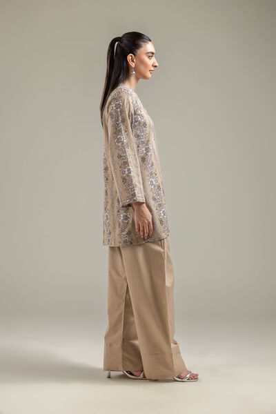 Embroidered | Cotton Dobby | Solid Beige Shalwar | AED 100.00