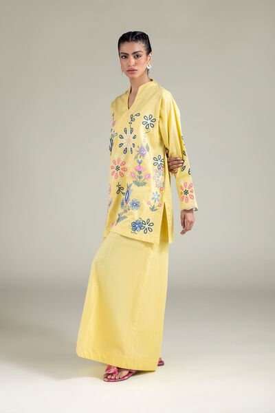 Embroidered | Textured Cotton | Summer Relaxed Pants | AED 39.00