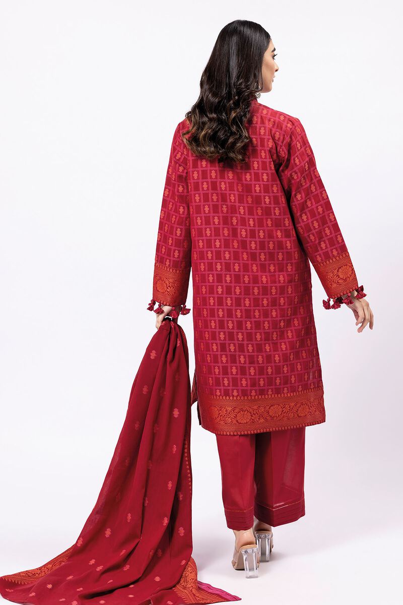 Dyed | Cotton Brosha Jacquard | Fabrics 3 Piece | null