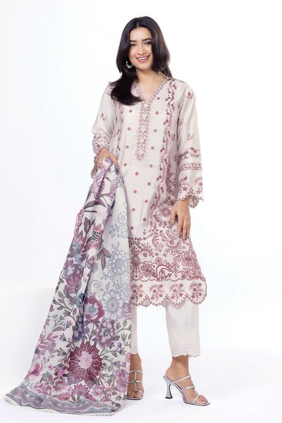 Embroidered | Dull Raw Silk | Fabrics 3 Piece | AED 150.00
