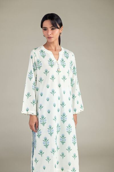 Cambric | Floral Longline Kurta | AED 180.00