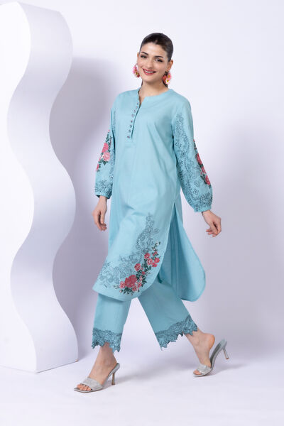 Embroidered | Cotton Dobby | Pants | AED 30.00