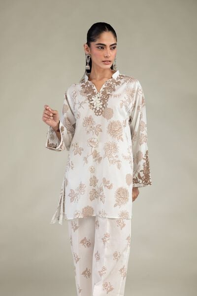 Embroidered | Cambric | Floral Cambric Kurta | AED 130.00
