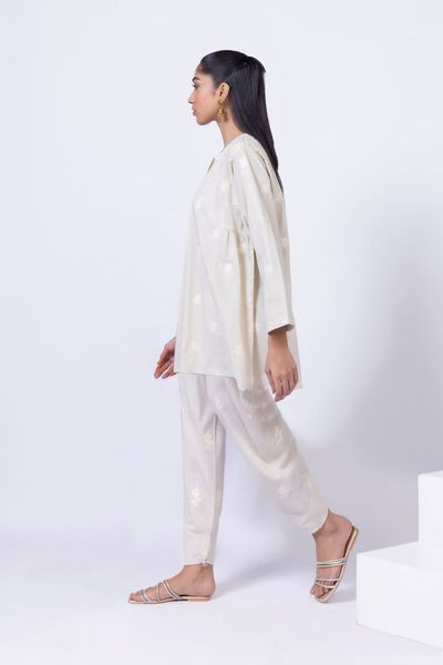 Embroidered | Crosshatch Poplin | Pants | AED 50.00